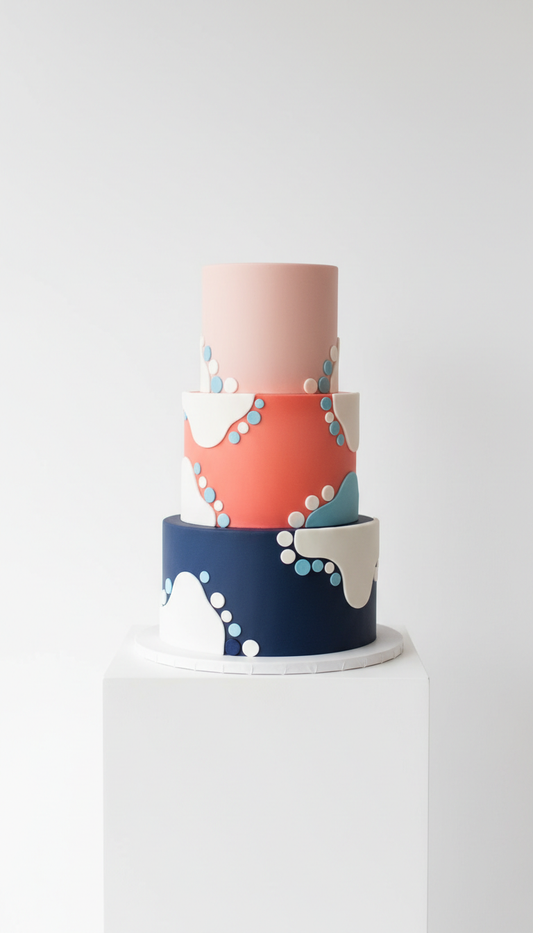 Coral Pop Surprise Tiered Cake