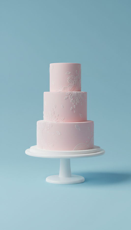 Blush Pink Cascade Three-Tier Cake